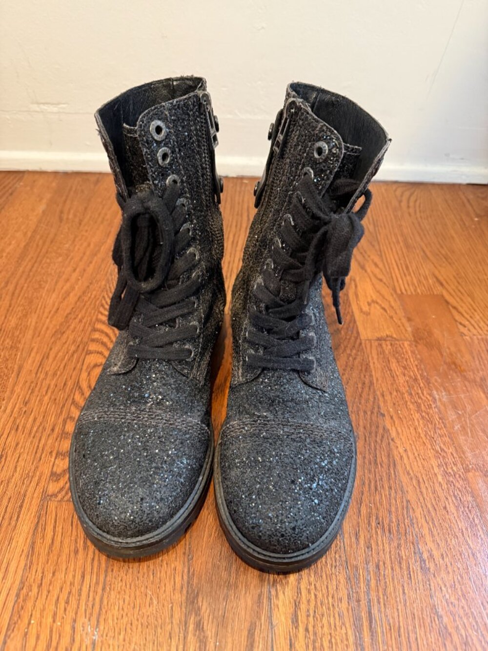 Zadig & Voltaire Glitter Combat Boots